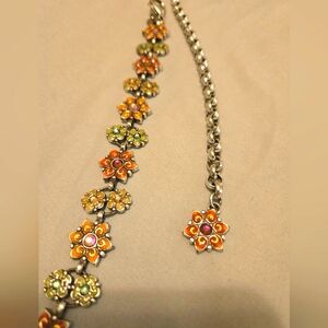 Like new Brighton chain belt flower fields swarovski crystals